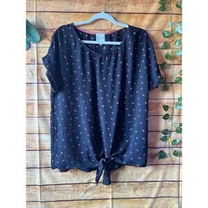 Gray LA Watermelon Short Sleeve Blouse Size L